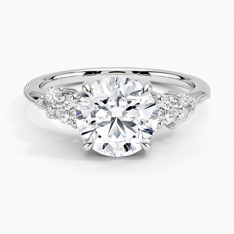 Platinum Camellia Three Stone Diamond Ring (1/3 ct. tw.)