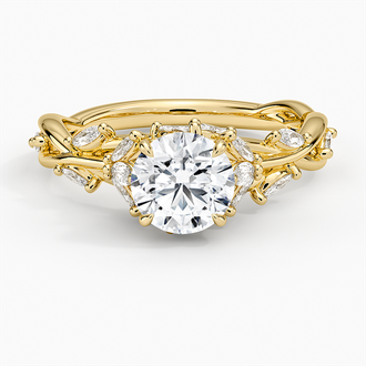 Secret Garden with 1ct Round Certified Lab Diamond in 18K Yellow Gold