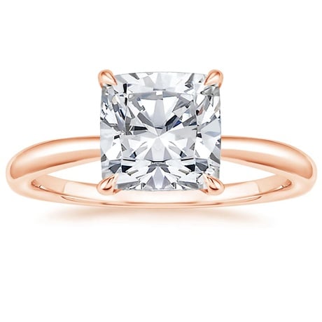 14K Rose Gold Freesia Ring with Curved Versailles Diamond Ring