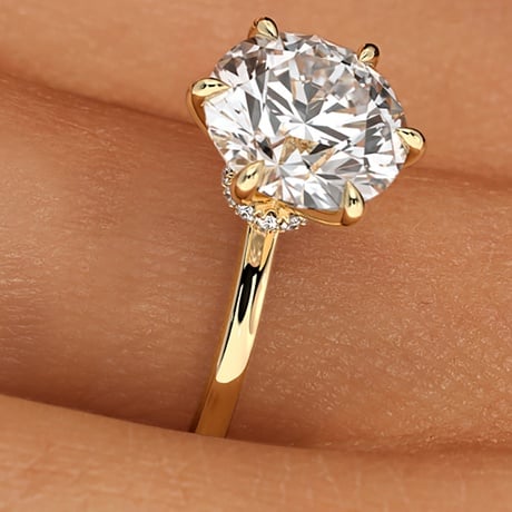Secret Halo Six-Prong Diamond Ring