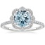 18K White Gold Reina Halo Diamond Ring, smalltop view