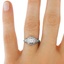 The Ansley Ring, smalltop view on a hand