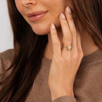 Secret Halo with 2.5ct Round Certified Lab Diamond in 18K Yellow Gold