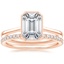 14K Rose Gold Petite Luna Bezel Ring with Luxe Ballad Diamond Ring (1/4 ct. tw.)