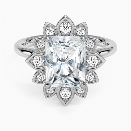 18K White Gold Fiore Halo Diamond Ring (1/4 ct. tw.)