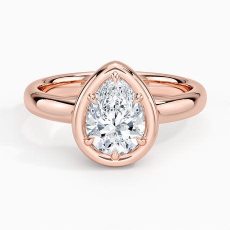 14K Rose Gold Andrea Bezel Prong Ring