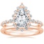 14K Rose Gold Marseille Halo Diamond Ring (1/2 ct. tw.) with Petite Comfort Fit Wedding Ring