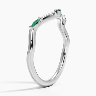 Willow Contour Lab Emerald Ring in Platinum