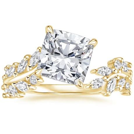 Asymmetrical Leaf Engagement Ring - Sweeping Ivy