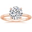 14K Rose Gold Petite Heritage Diamond Ring, smalltop view