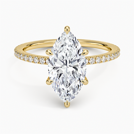 18K Yellow Gold Perfect Fit Hidden Halo Eternity Diamond Ring