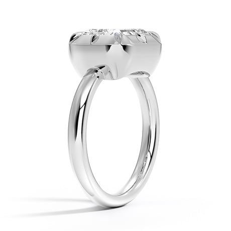 18K White Gold Harper East-West Bezel-Prong Solitaire Ring