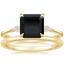 14K Yellow Gold Cometa Diamond Ring with Petite Comfort Fit Wedding Ring