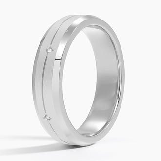 Cosmos Diamond 5.5mm Wedding Ring in 18K White Gold