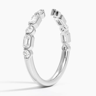 Kensington Emerald Cut and Round Lab Diamond Open Ring (1/2 ct. tw.) in Platinum
