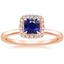 14K Rose Gold Vienna Halo Diamond Ring, smalltop view