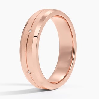 Cosmos Diamond 5.5mm Wedding Ring in 14K Rose Gold