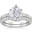 18KW Moissanite Contoured Hudson Bridal Set, smalltop view