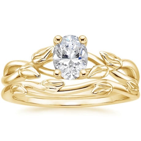 18K Yellow Gold Budding Willow Ring with Winding Willow Ring