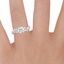 Platinum Azalea Twist Diamond Ring, smallzoomed in top view on a hand