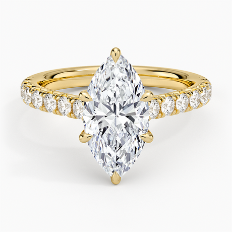 18K Yellow Gold Sienna Half Coverage Diamond Ring