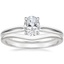18K White Gold Kalina Ring with Petite Curved Wedding Ring