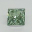 1.61 Ct. Fancy Vivid Green Princess Lab Grown Diamond