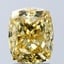 3.05 Ct. Fancy Vivid Yellow Cushion Lab Grown Diamond
