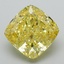 6.90 Ct. Fancy Vivid Yellow Cushion Lab Grown Diamond