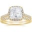 18KY Moissanite Odessa Diamond Ring (1/5 ct. tw.) with Sonora Diamond Ring (1/8 ct. tw.), smalltop view