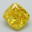 3.57 Ct. Fancy Vivid Yellow Cushion Lab Grown Diamond