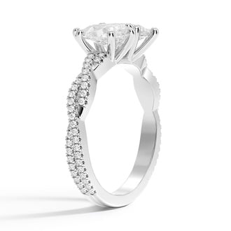 Custom Twisting Toi et Moi Pear Diamond Ring