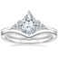 18K White Gold Melody Diamond Ring with Chevron Ring
