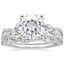 18KW Moissanite Luxe Willow Diamond Ring (1/4 ct. tw.) with Luxe Winding Willow Diamond Ring (1/4 ct. tw.), smalltop view