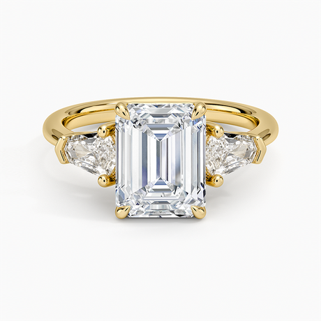 18K Yellow Gold Shield Cut Three Stone Diamond Ring (1/2 ct. tw.)
