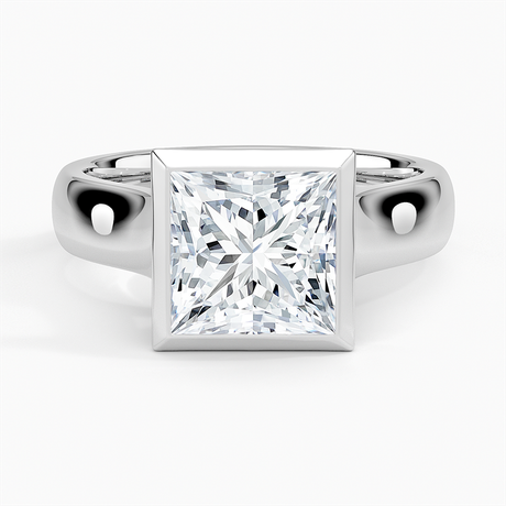18K White Gold Luna 4mm Bezel Ring