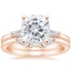14KR Moissanite Tapered Baguette Diamond Bridal Set, smalltop view