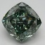 4.12 Ct. Fancy Vivid Green Cushion Lab Grown Diamond