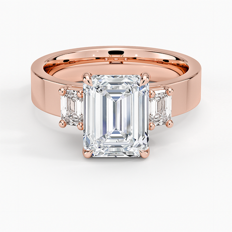 14K Rose Gold Peyton Emerald Cut Three Stone Diamond Ring (1/2 ct. tw.)