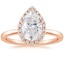14K Rose Gold Vienna Halo Diamond Ring, smalltop view