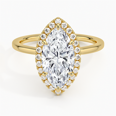 18K Yellow Gold Vienna Halo Diamond Ring
