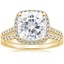 18KY Moissanite Odessa Diamond Ring (1/5 ct. tw.) with Sonora Diamond Ring (1/8 ct. tw.), smalltop view