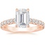 14K Rose Gold Sienna Half Coverage Diamond Ring, smalltop view