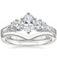Platinum Three Stone Hudson Diamond Ring (1/3 ct. tw.) with Chevron Ring