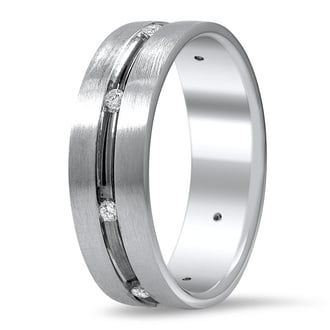 Custom Two-Tone Matte Diamond Ring