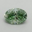 0.74 Ct. Fancy Vivid Green Oval Lab Grown Diamond