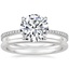 18K White Gold Luxe Everly Diamond Ring (1/3 ct. tw.) with Petite Comfort Fit Wedding Ring