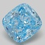 3.03 Ct. Fancy Vivid  Blue Cushion Lab Grown Diamond