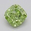 1.05 Ct. Fancy Vivid  Green Cushion Lab Grown Diamond