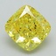 2.13 Ct. Fancy Vivid Yellow Cushion Lab Grown Diamond